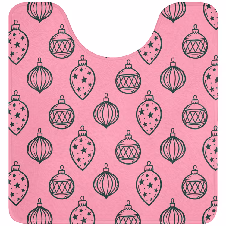 WC Mat - Kerstbal - Groen - Roze — 1