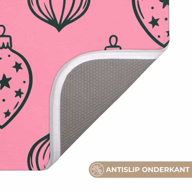 WC Mat - Kerstbal - Groen - Roze — 4