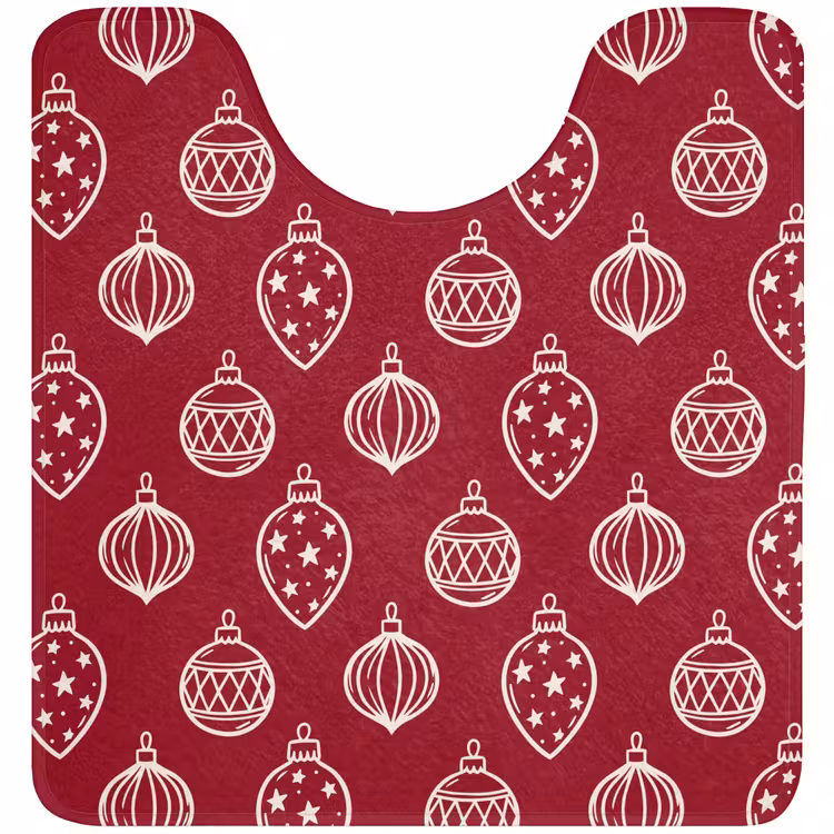WC Mat - Kerstbal - Rood - Crème — 1