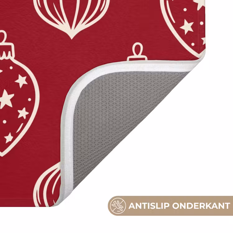 WC Mat - Kerstbal - Rood - Crème — 4