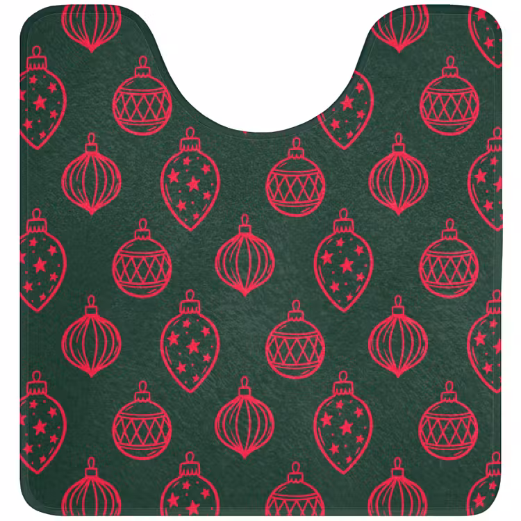 WC Mat - Kerstbal - Rood - Groen — 1