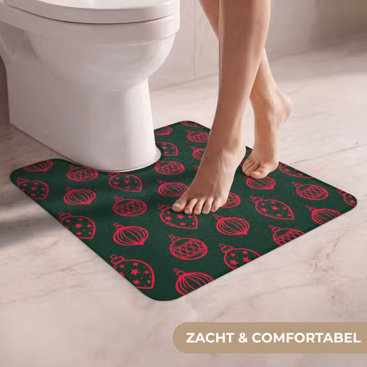 WC Mat - Kerstbal - Rood - Groen — 5