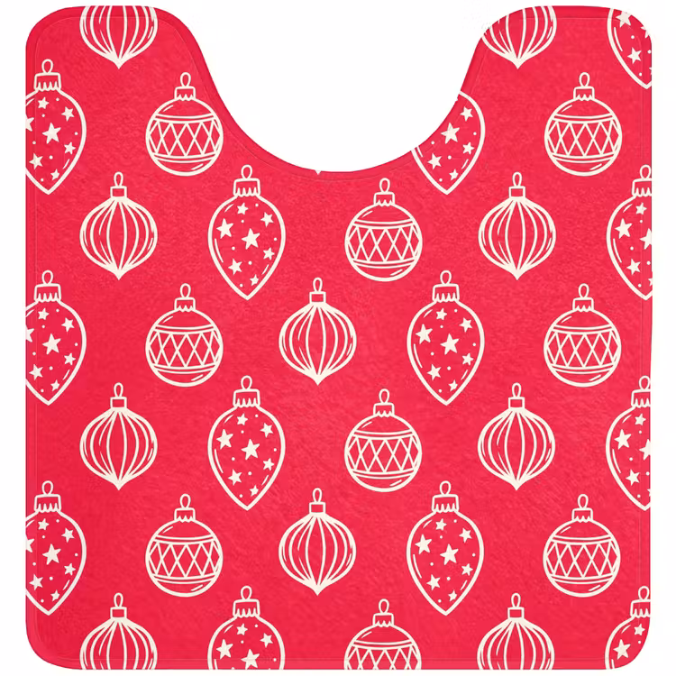 WC Mat - Kerstbal - Rood - Wit — 1