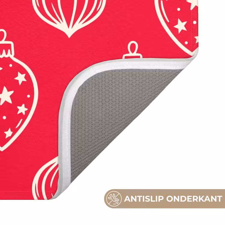 WC Mat - Kerstbal - Rood - Wit — 4