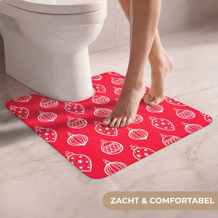 WC Mat - Kerstbal - Rood - Wit — 5