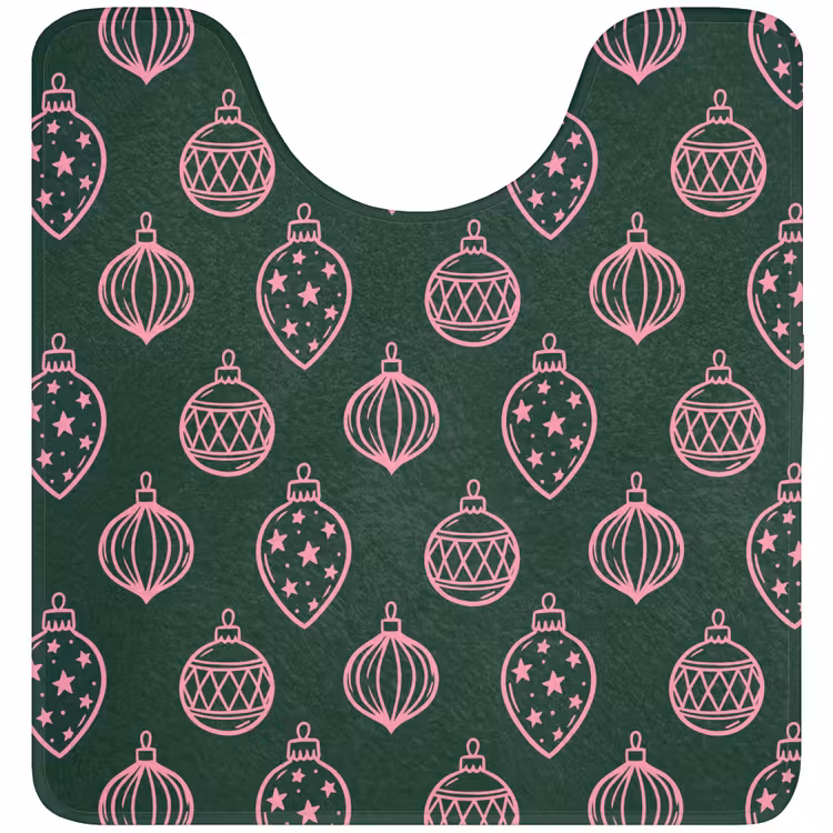WC Mat - Kerstbal - Roze - Groen — 1