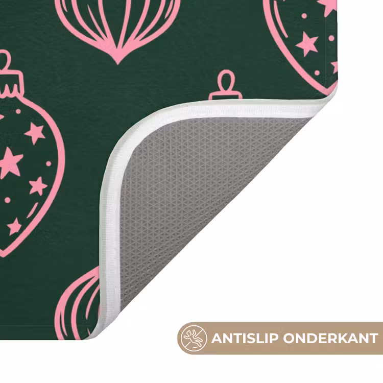 WC Mat - Kerstbal - Roze - Groen — 4