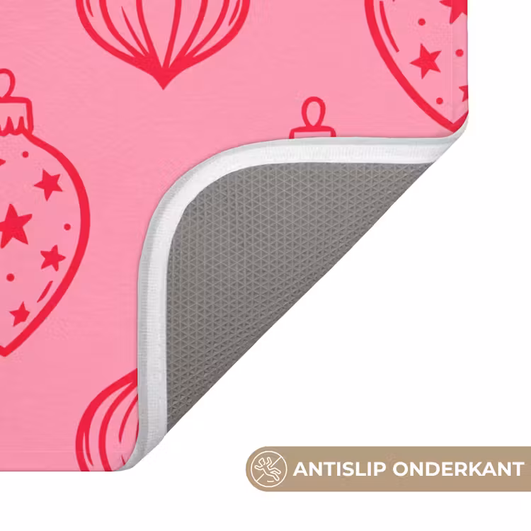 WC Mat - Kerstbal - Roze - Rood — 4