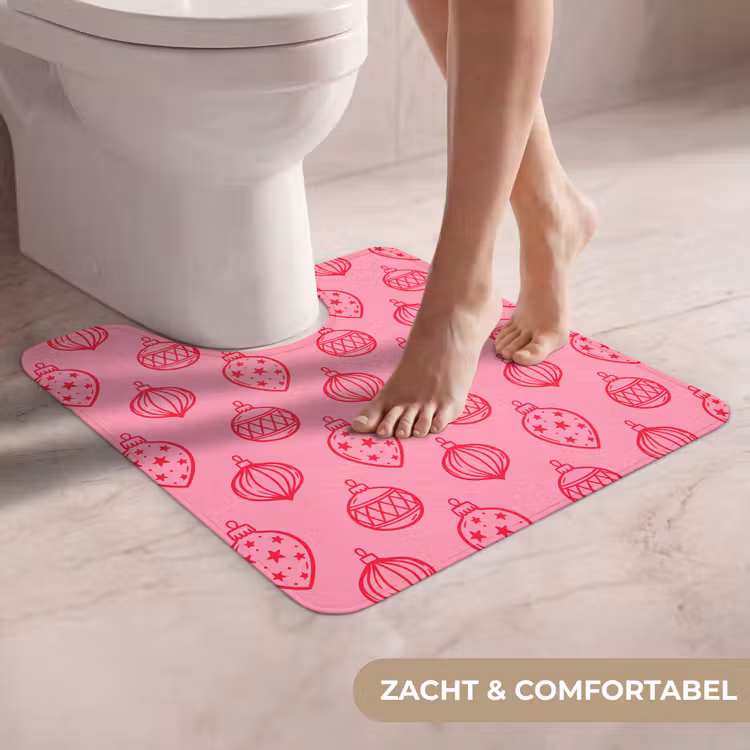 WC Mat - Kerstbal - Roze - Rood — 5