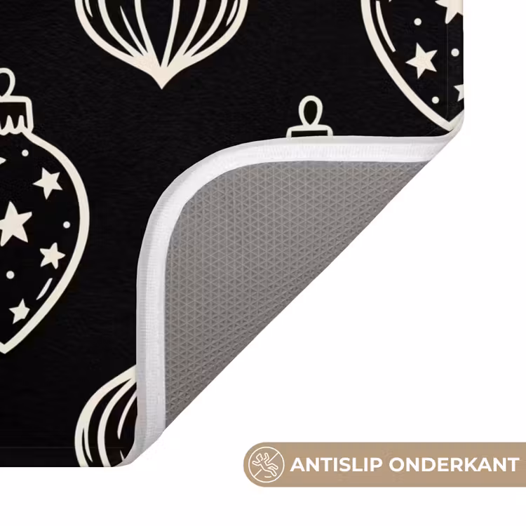 WC Mat - Kerstbal - Wit - Zwart — 4