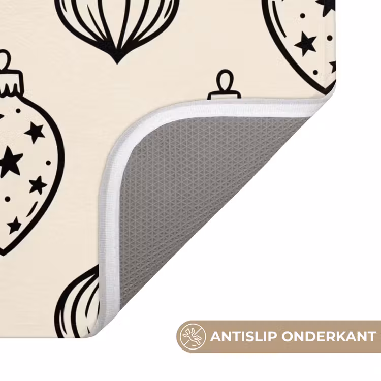 WC Mat - Kerstbal - Zwart - Wit — 4