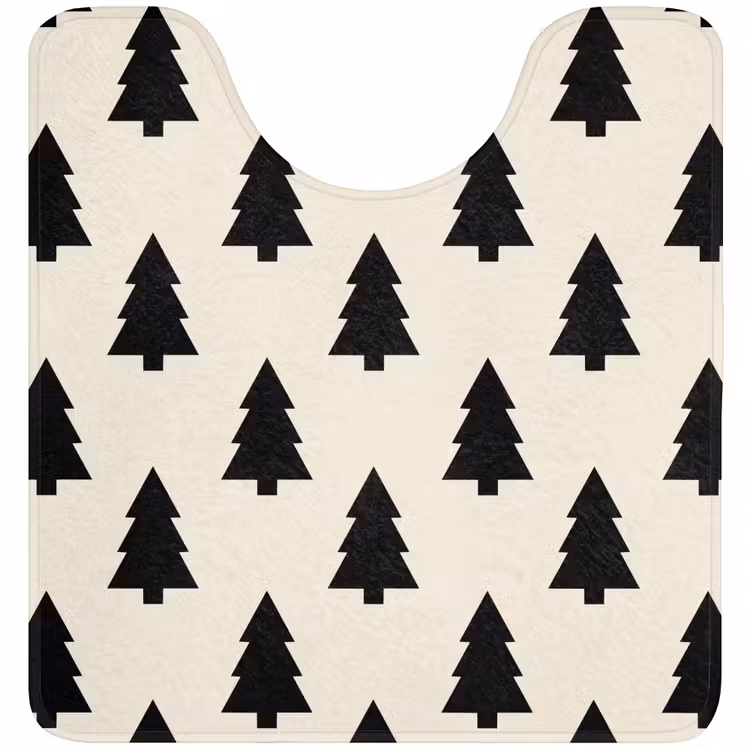 WC Mat - Kerstboom - Wit - Zwart — 1