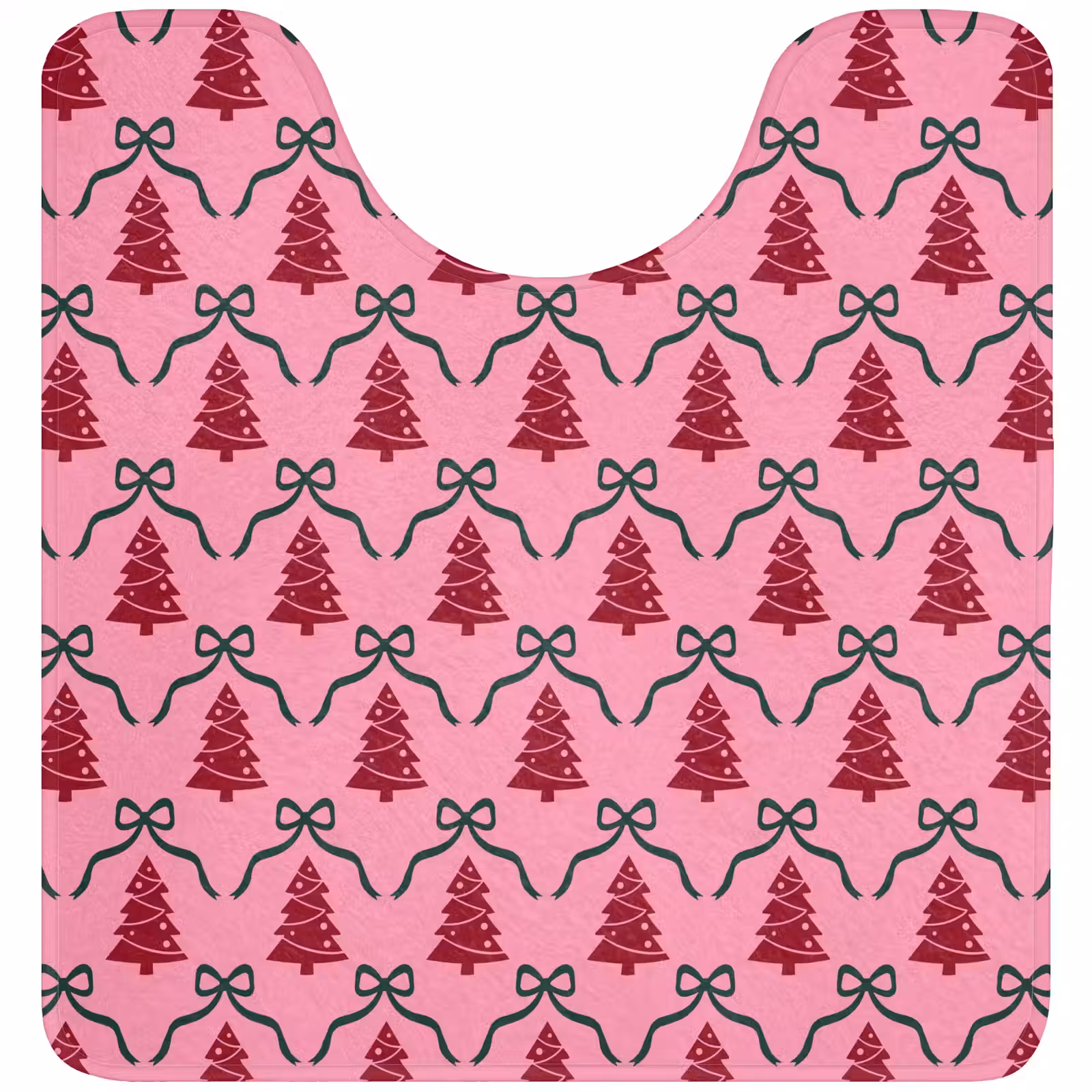 WC Mat - Kerst - Rood - Groen - Strik — 1