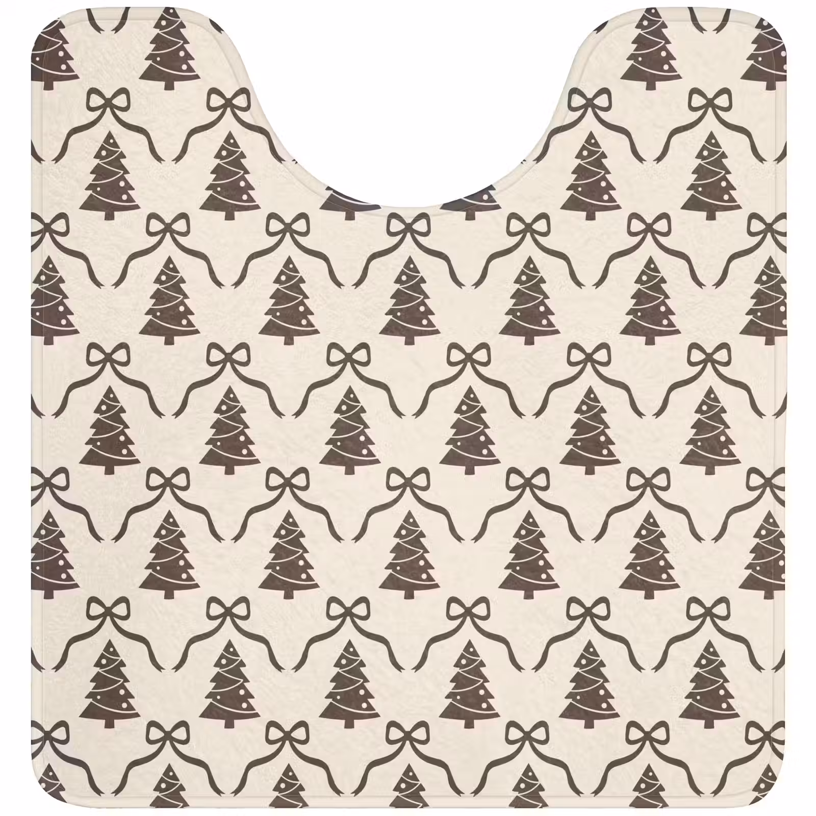 WC Mat - Kerst - Taupe - Crème - Strik — 1