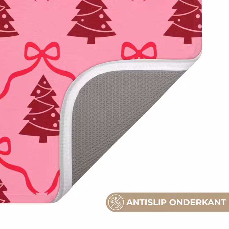 WC Mat - Kerst - Rood - Roze - Strik — 4