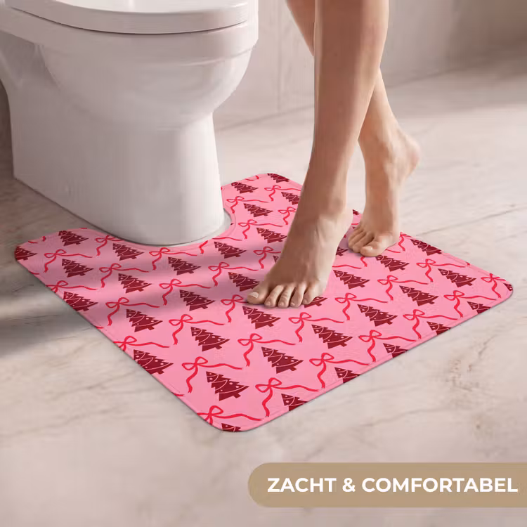 WC Mat - Kerst - Rood - Roze - Strik — 5
