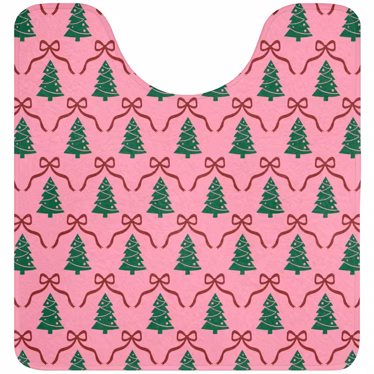 WC Mat - Kerst - Roze - Rood - Strik — 1