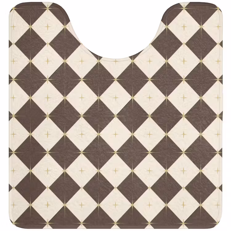 WC Mat - Ster - Bruin - Wit - Kerst — 1