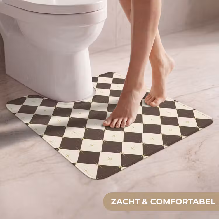 WC Mat - Ster - Bruin - Wit - Kerst — 5