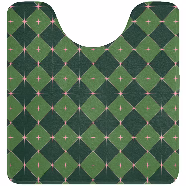 WC Mat - Ster - Groen - Roze - Kerst — 1