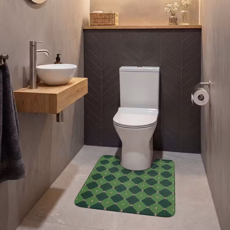 WC Mat - Ster - Groen - Roze - Kerst — 2