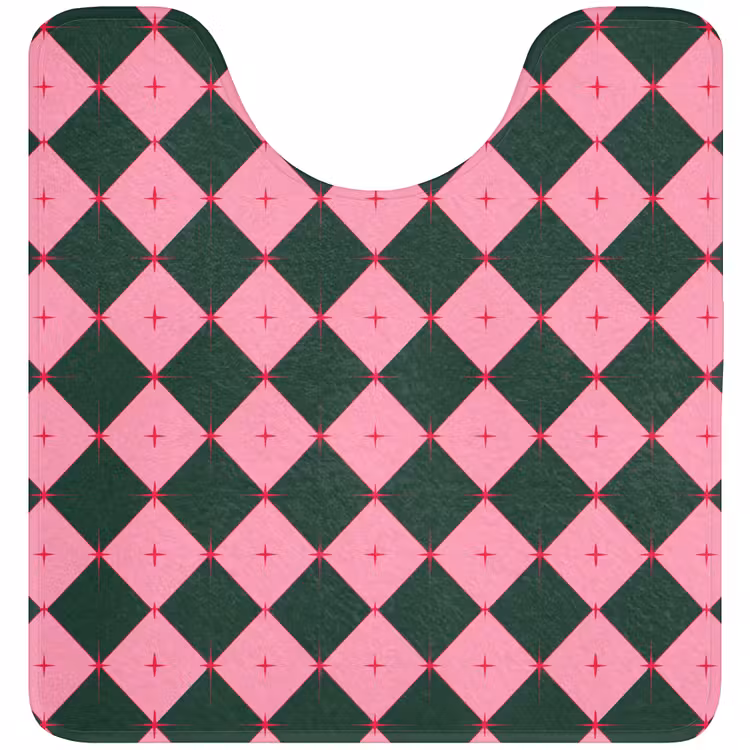 WC Mat - Ster - Roze - Groen - Kerst — 1
