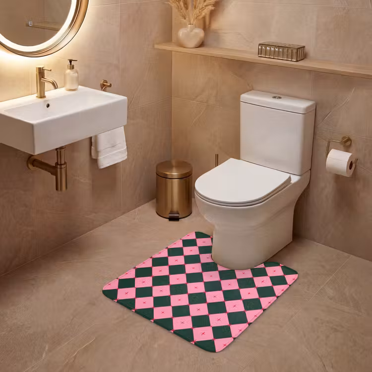 WC Mat - Ster - Roze - Groen - Kerst — 3