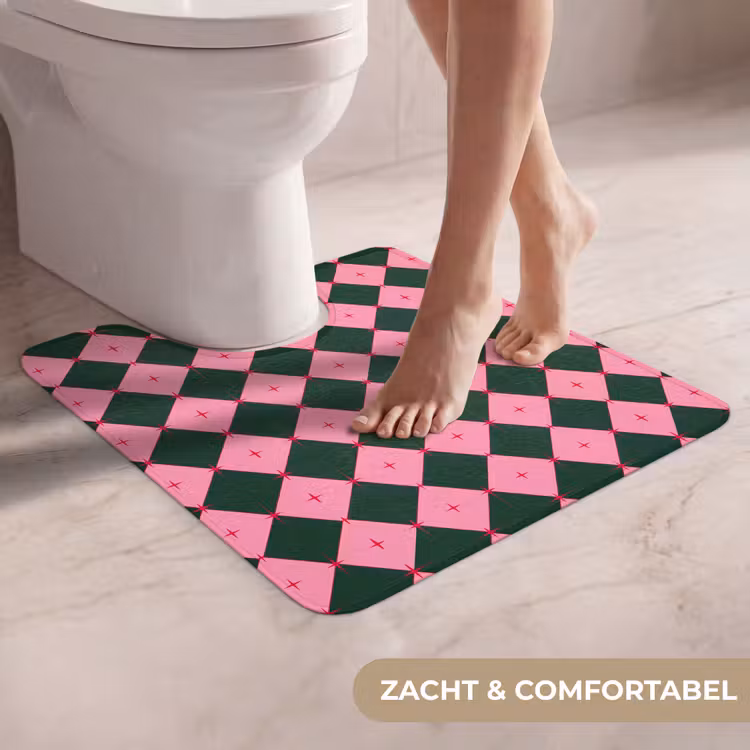 WC Mat - Ster - Roze - Groen - Kerst — 5