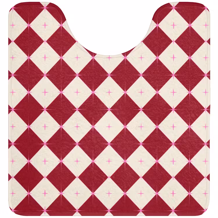 WC Mat - Ster - Roze - Rood - Kerst — 1