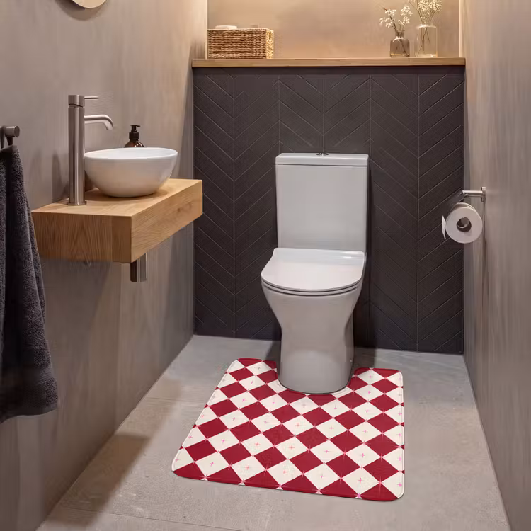 WC Mat - Ster - Roze - Rood - Kerst — 2