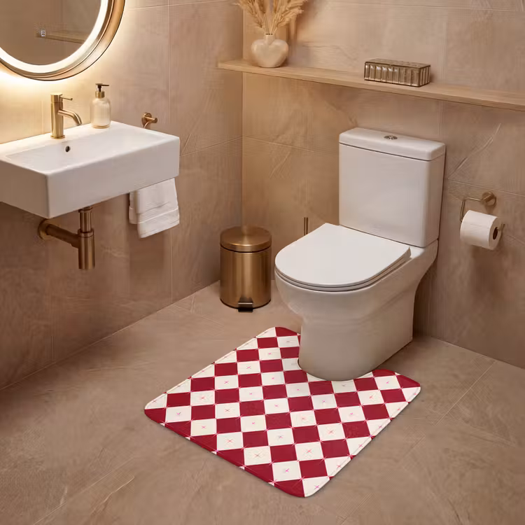 WC Mat - Ster - Roze - Rood - Kerst — 3