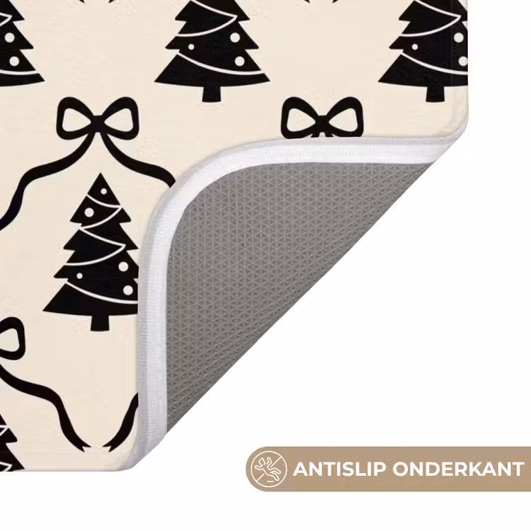 WC Mat - Strik - Zwart - Wit - Kerst — 4