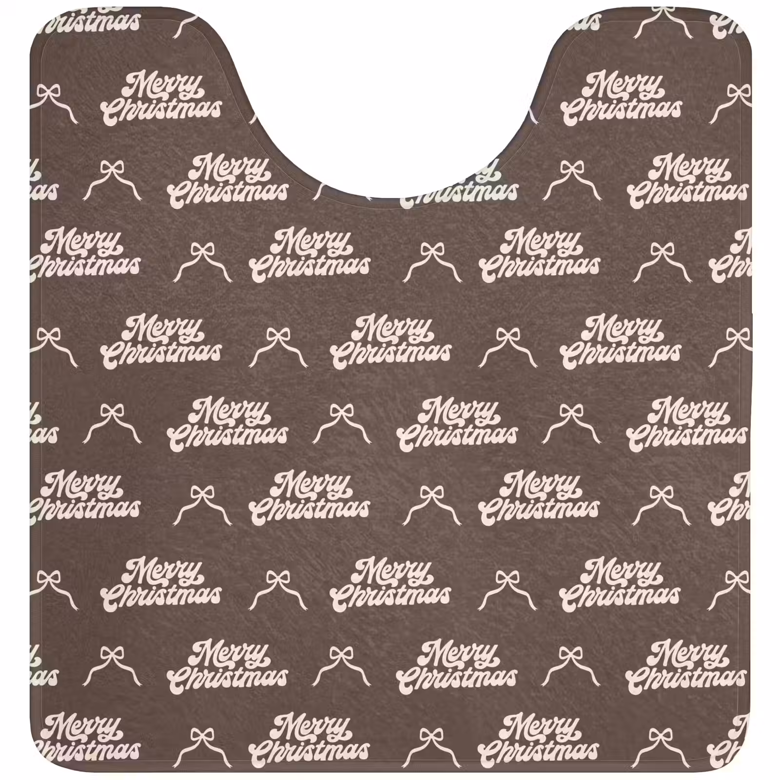 WC Mat - Tekst - Crème - Bruin - Strik — 1