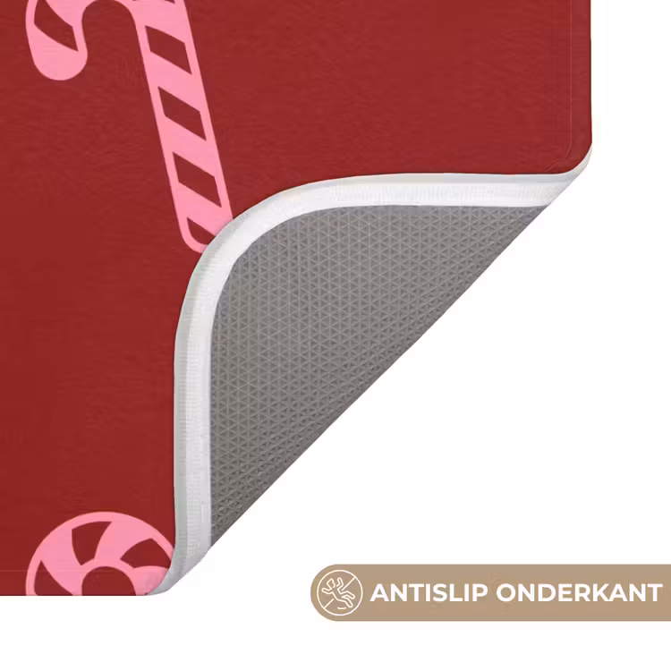 WC Mat - Kerst - Burgundy - Roze - Zuurstok — 4
