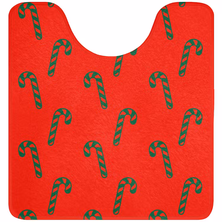 WC Mat - Kerst - Rood - Groen - Zuurstok — 1