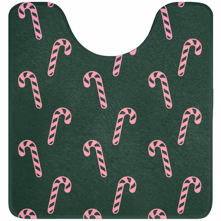 WC Mat - Kerst - Roze - Groen - Zuurstok — 1