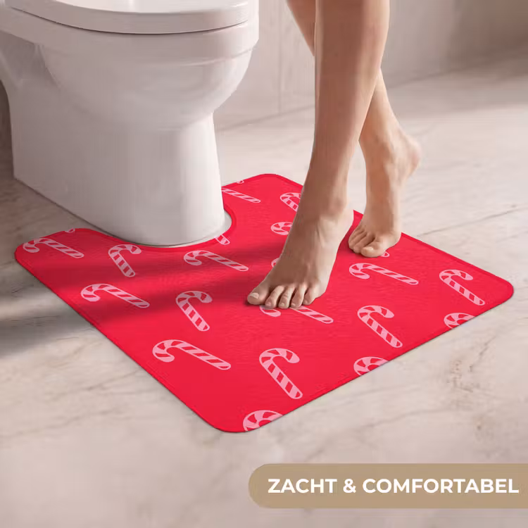 WC Mat - Kerst - Roze - Rood - Zuurstok — 5