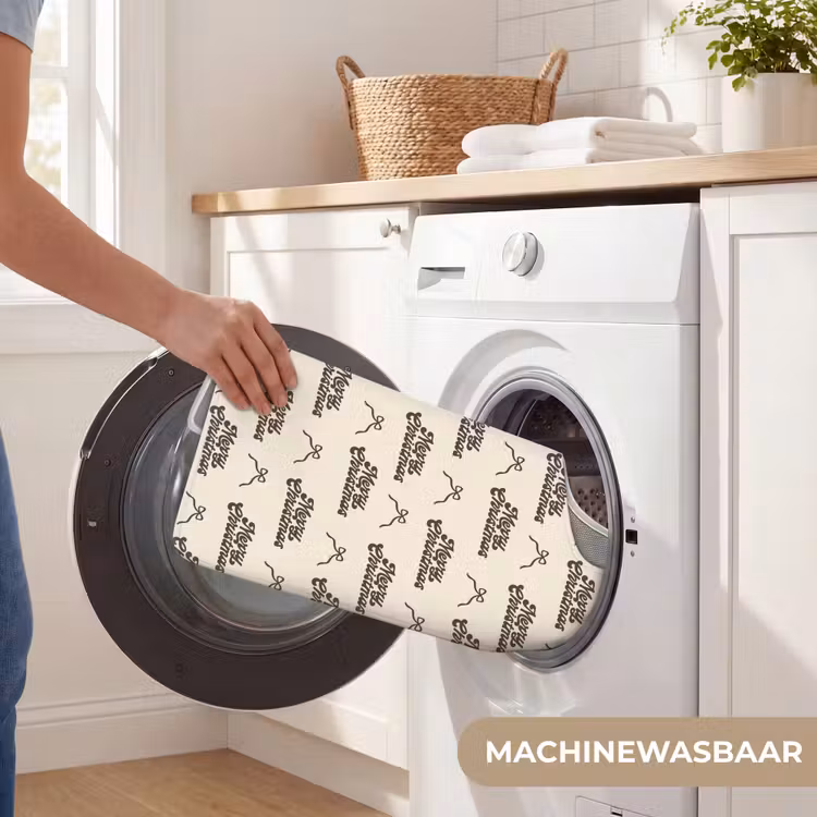 WC Mat - Tekst - Bruin - Crème - Strik — 6