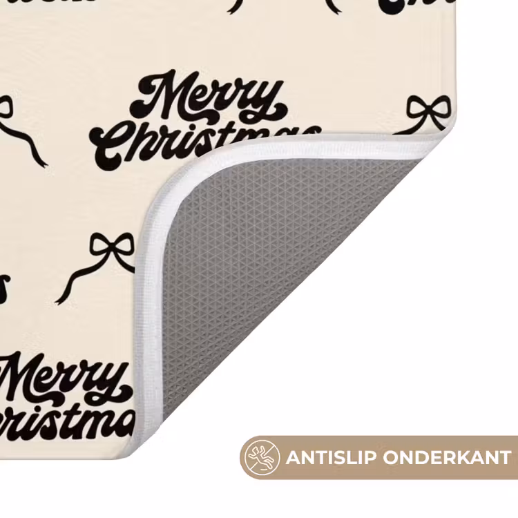 WC Mat - Tekst - Crème - Zwart - Kerst — 4