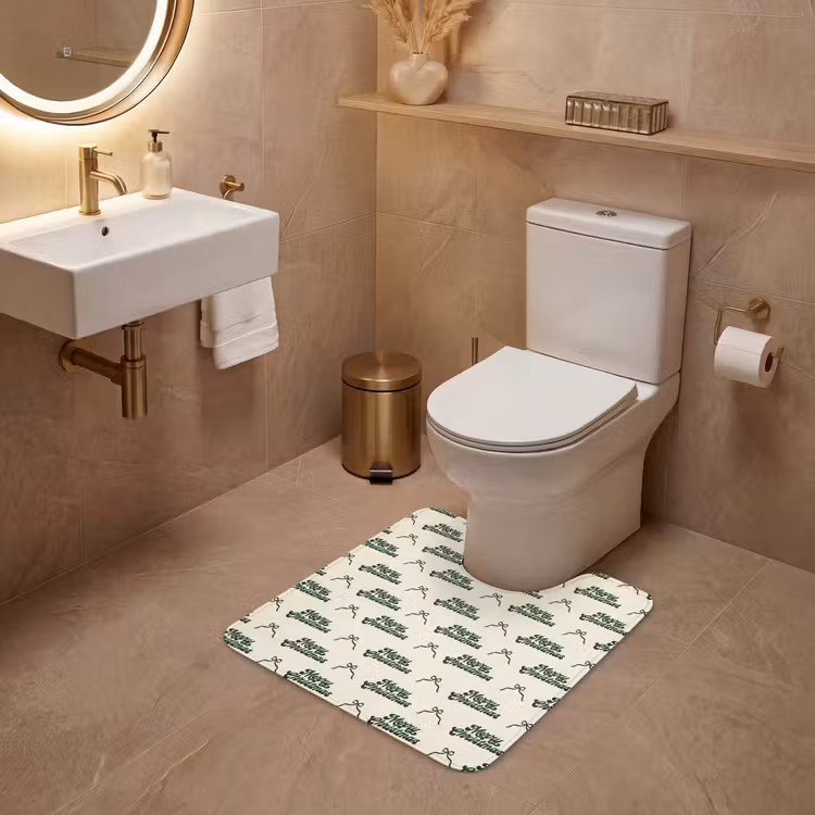 WC Mat - Tekst - Groen - Strik — 3