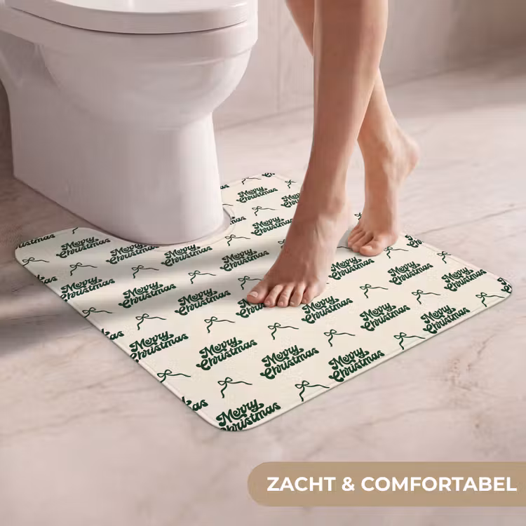 WC Mat - Tekst - Groen - Strik — 5