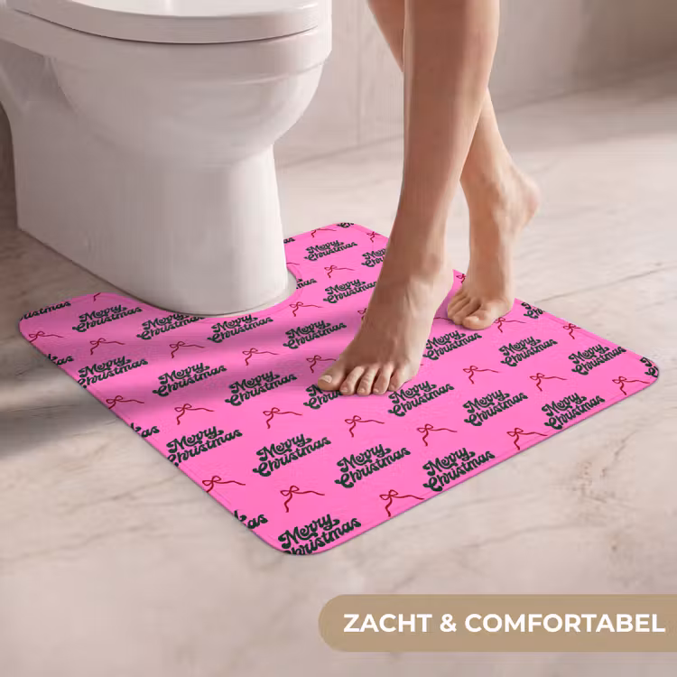 WC Mat - Tekst - Neon - Roze - Kerst — 5
