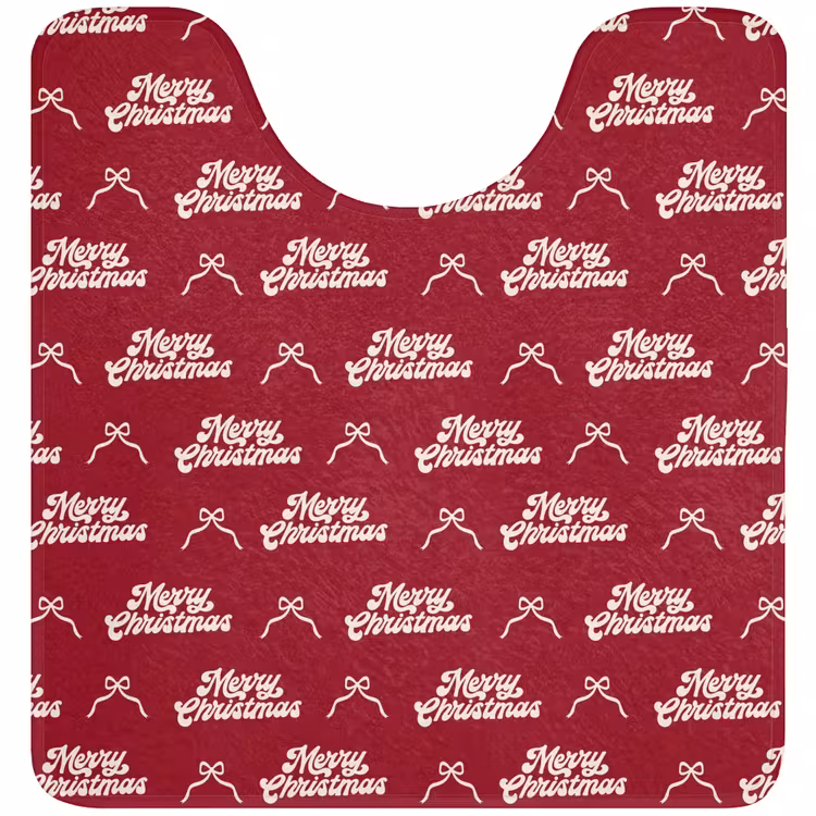 WC Mat - Tekst - Rood - Wit - Strik — 1