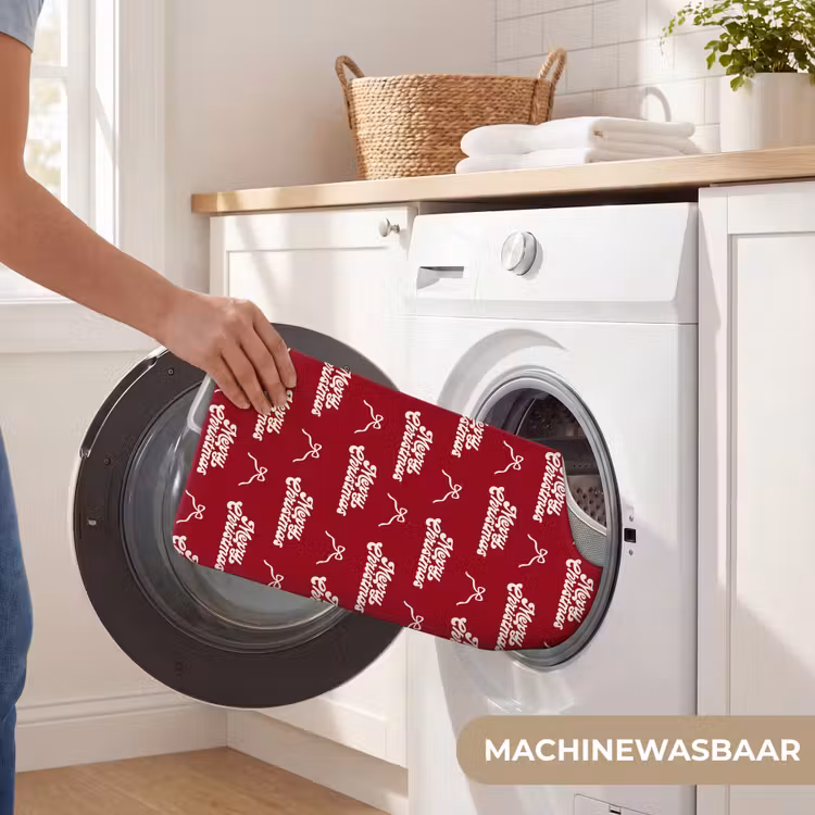 WC Mat - Tekst - Rood - Wit - Strik — 6
