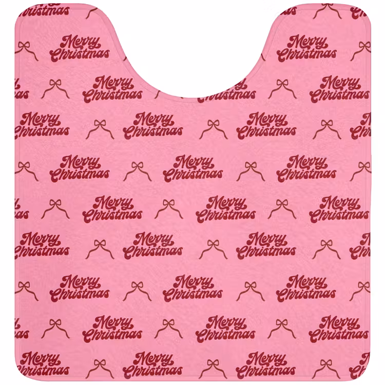WC Mat - Tekst - Roze - Rood - Strik — 1