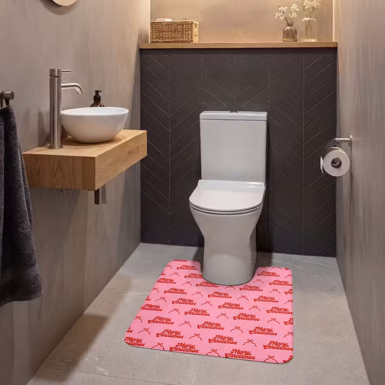 WC Mat - Tekst - Strik - Rood - Roze — 2