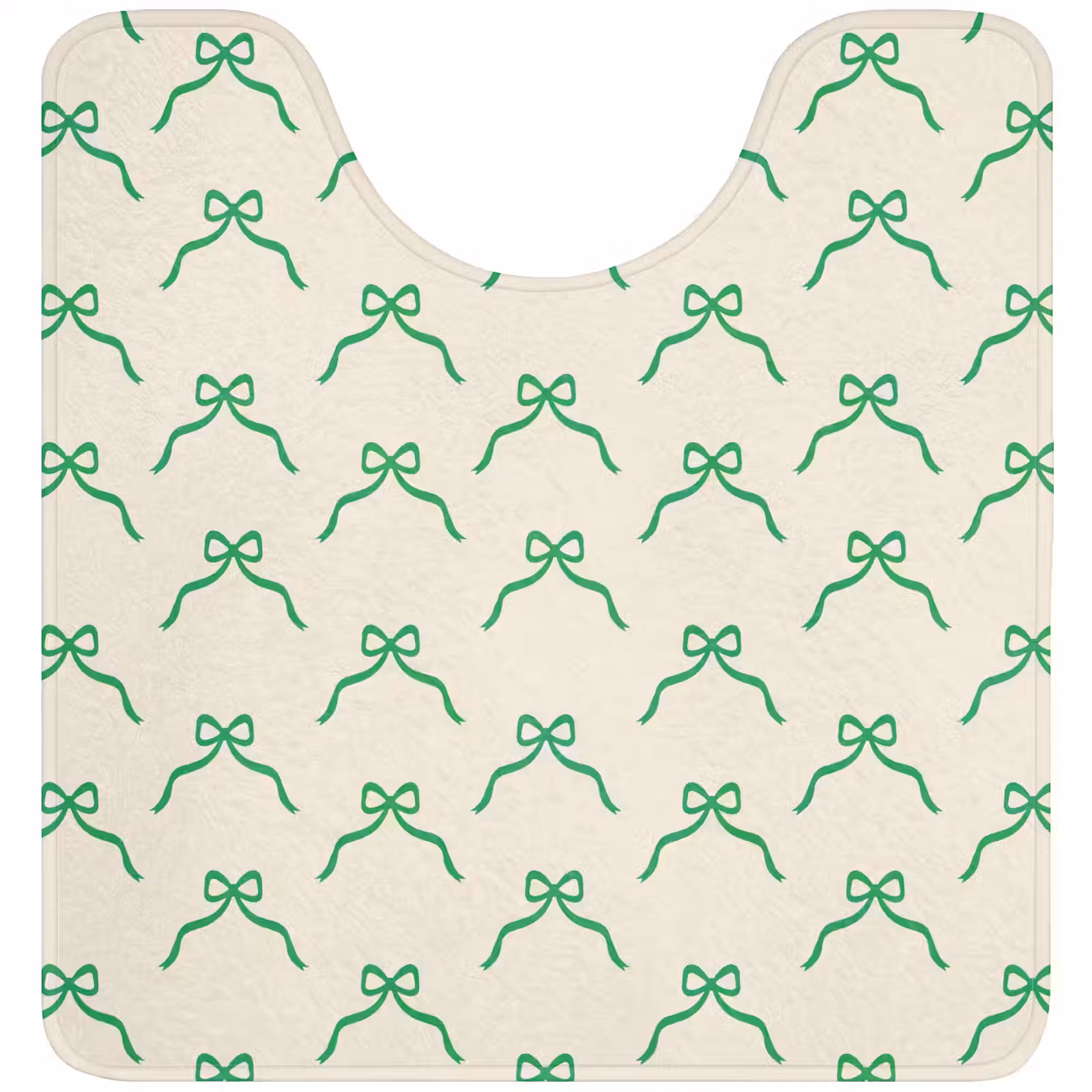 WC Mat - Strik - Crème - Groen - Kerst — 1
