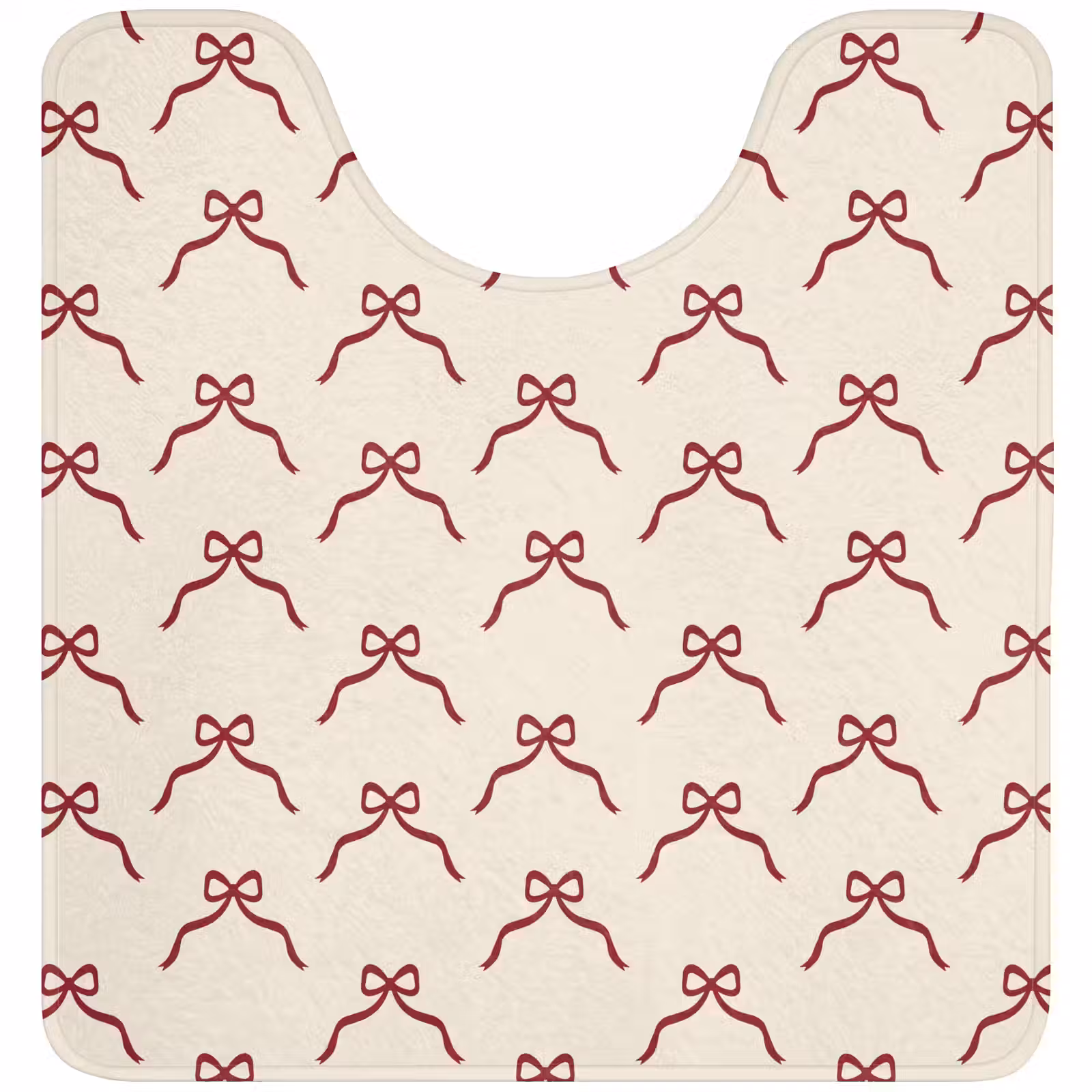 WC Mat - Strik - Rood - Crème - Kerst — 1