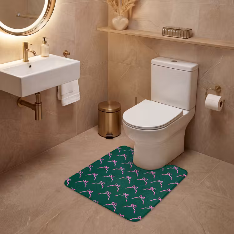 WC Mat - Kerst - Neon - Groen - Strik — 3