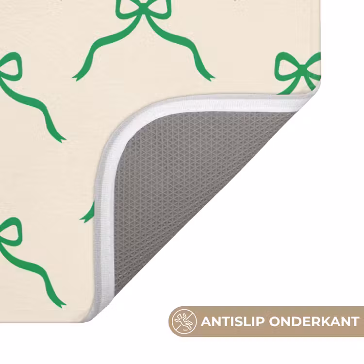 WC Mat - Strik - Crème - Groen - Kerst — 4